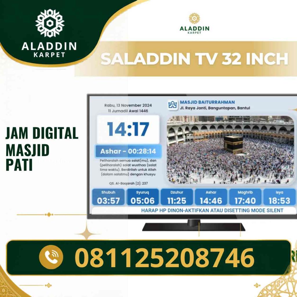 Toko Jam Digital Masjid Pati untuk Solusi Informasi Masjid Berbasis TV LED