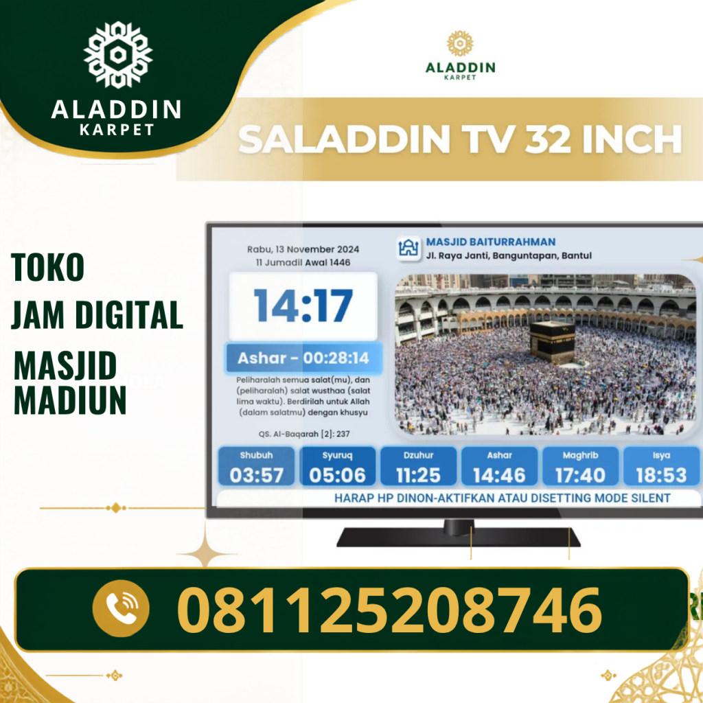 Jam Digital Masjid Madiun untuk Informasi Ibadah Modern